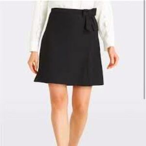 Draper James Black Mini Skirt Side Bow A-Line 10 Women's Side Zip